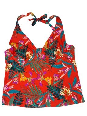 Old Navy Orange floral swim tankini women’s size XXL EUC